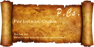 Perlstein Csaba névjegykártya
