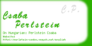csaba perlstein business card